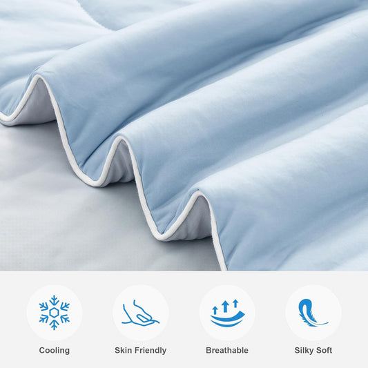 PHF Ice Blue Cooling Comforter King – Arc-Chill, Q-Max 0.5+, Lightweight Blanket for Hot Sleepers & Night Sweats