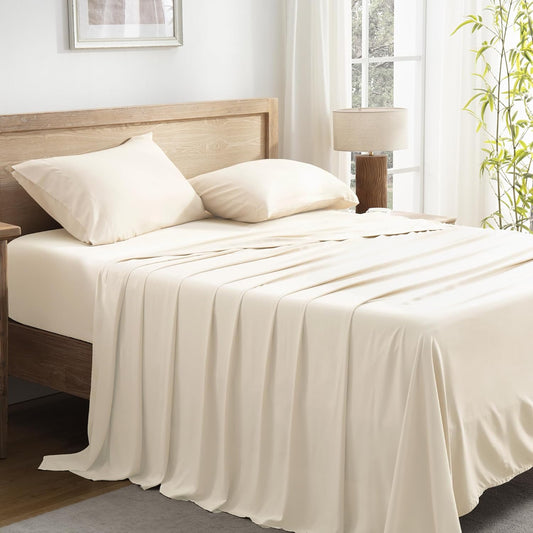 ChillNest King Bamboo Cooling Sheets – Silky Soft 100% Viscose, Deep Pocket, Breathable Hotel-Quality Bed Sheets for Hot Sleepers