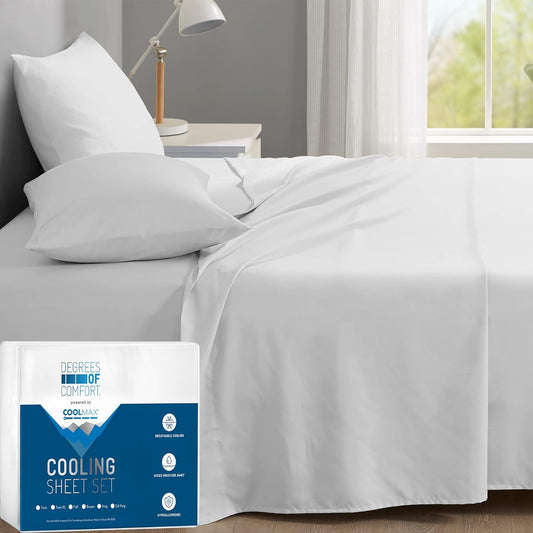 ChillNest CoolMax King Cooling Sheets – Deep Pocket, Breathable, Moisture-Wicking Bed Sheet Set for Hot Sleepers