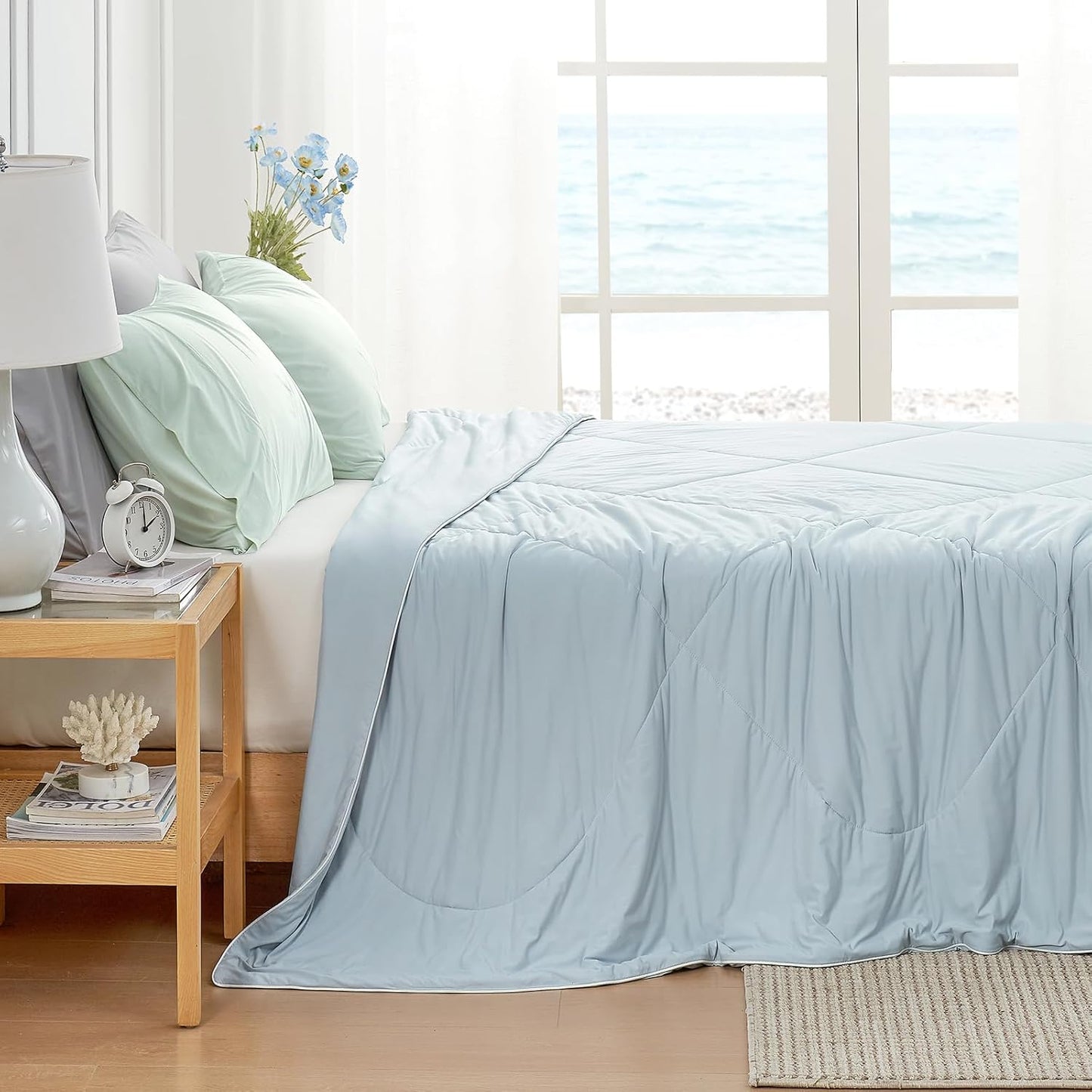 PHF Ice Blue Cooling Comforter King – Arc-Chill, Q-Max 0.5+, Lightweight Blanket for Hot Sleepers & Night Sweats