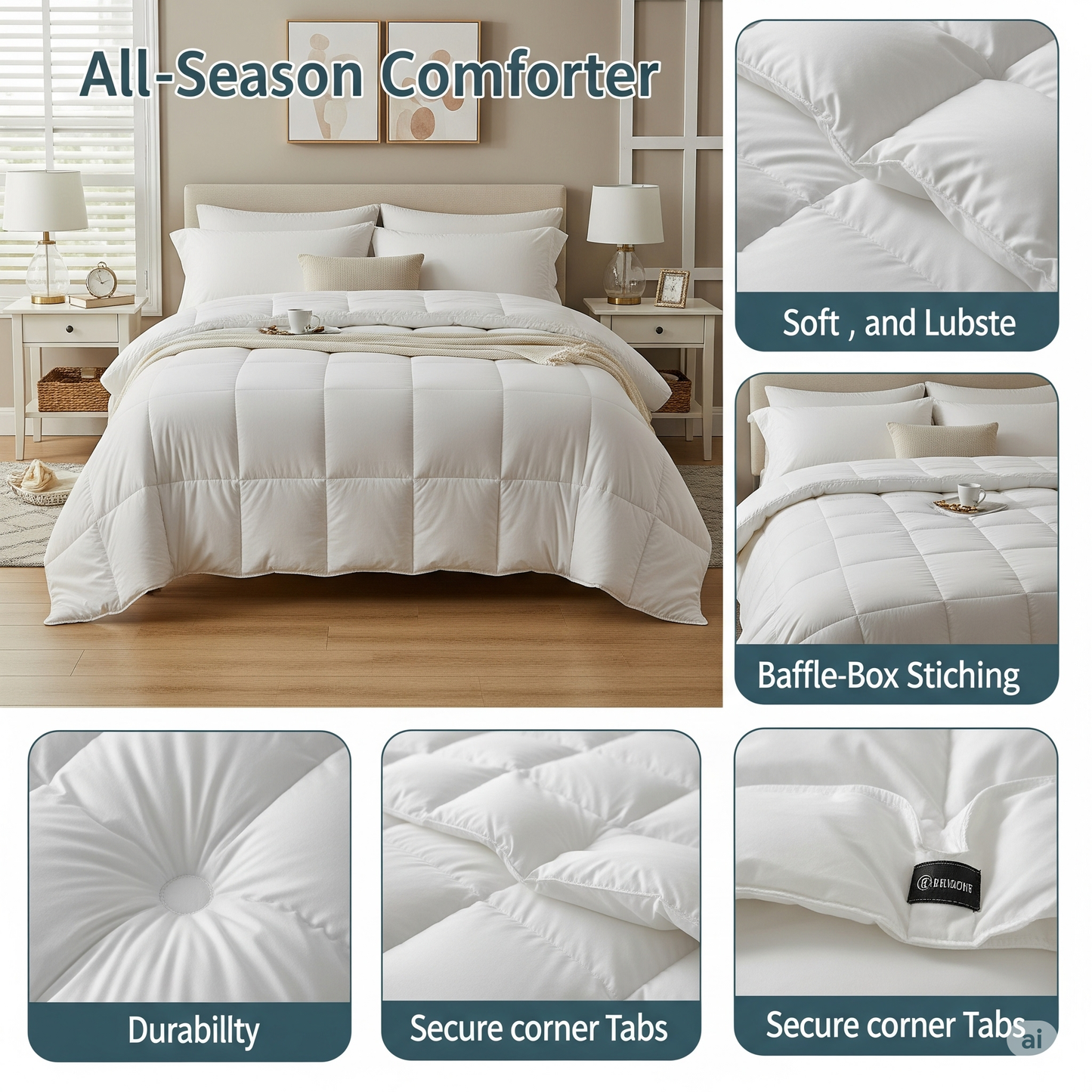 Chezmoi Collection All Season Queen Size Down Alternative Comforter