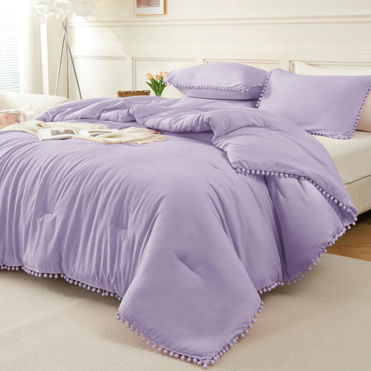 Lavender Queen Comforter – Soft Boho Bed Set (3PC)