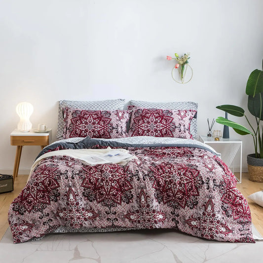 Red Floral Twin Comforter Set – Soft, All-Season Bedding with Pillow Sham | ChillNest Luxury Comforters