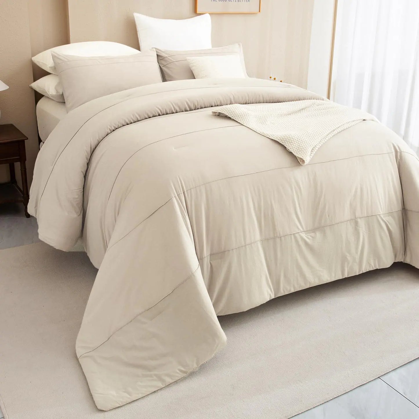 CozyTide™ Oversized King Comforter 128" x 120" (3‑Piece Wheat Set)